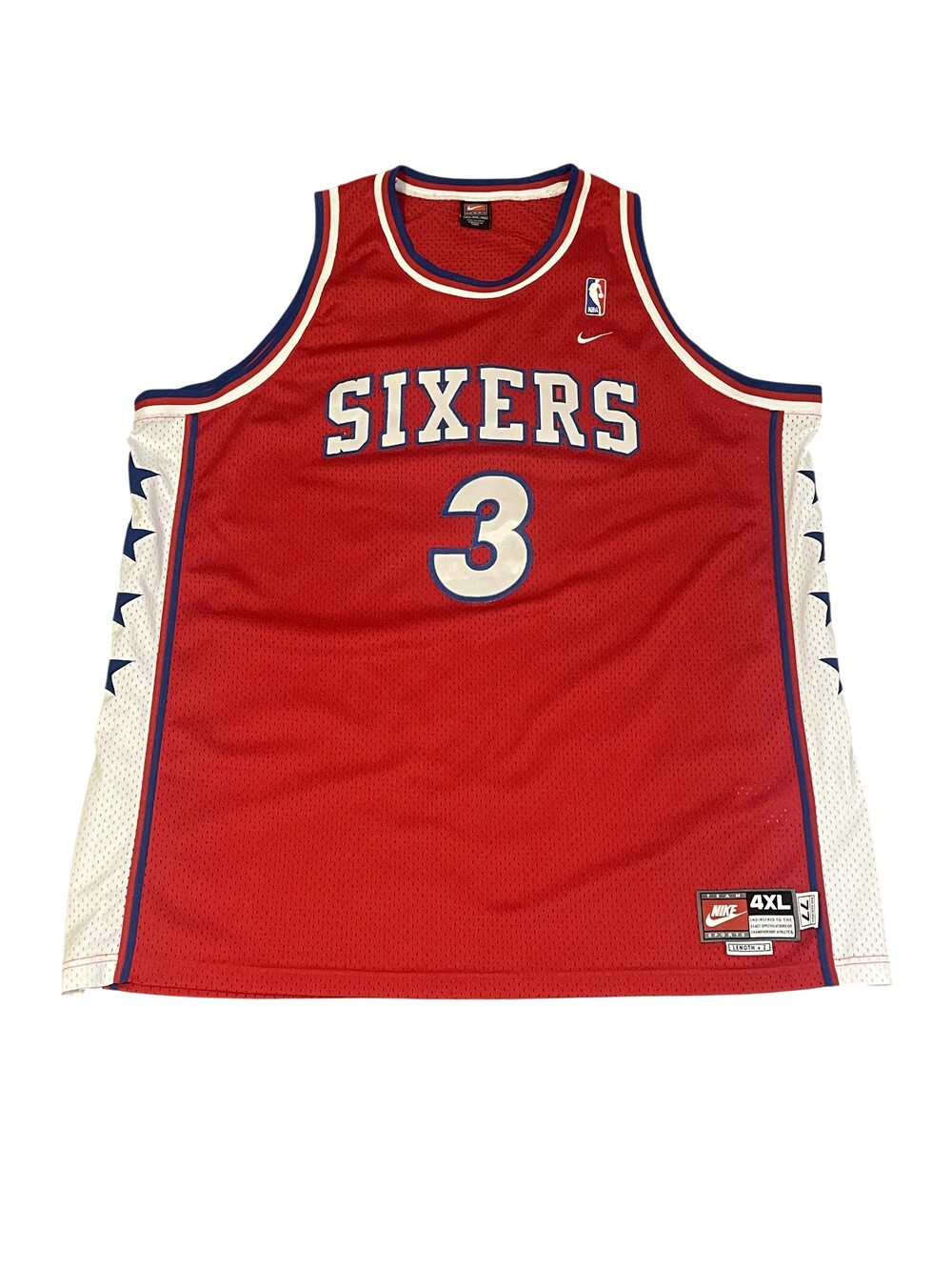 Philadelphia 76ers Jersey Mens 4XL Red NBA Basketball Allen Iverson 3 Nike